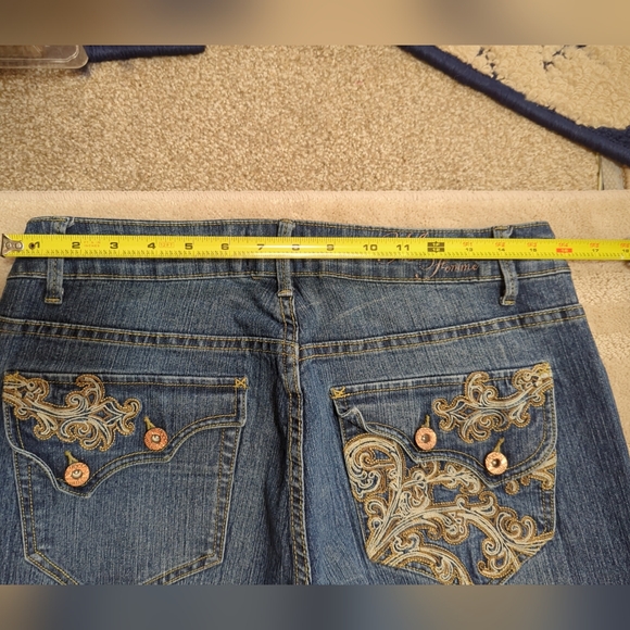 Mecca Femme USA Jeans Womens Vintage Straight Leg Size 13/14 Embroidered Denim - Picture 12 of 16